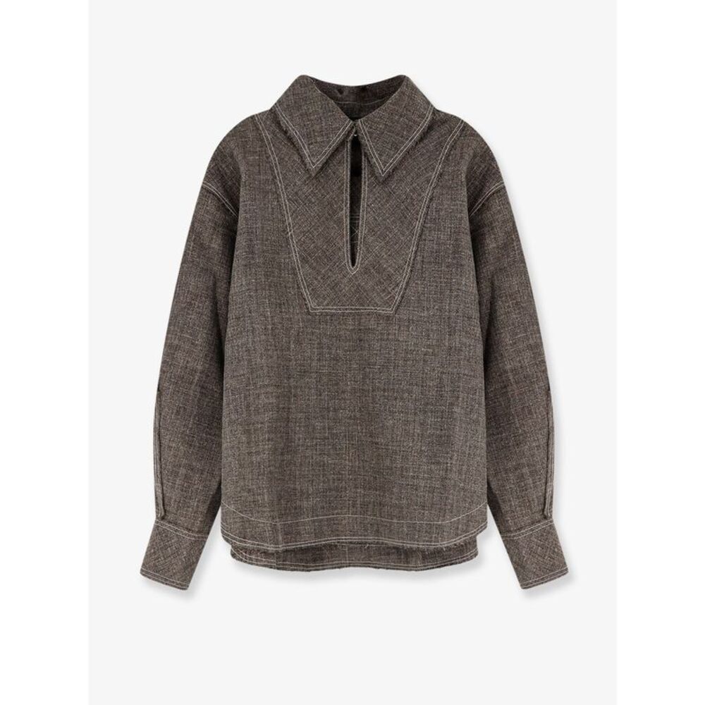 Soeur Women Jana Shirt With Stitching In Melange Linen